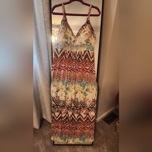 American Rag Striped Dress with Floral Accents